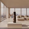 Luxury Etched Copper Water Bottle/Pot - Slim Artisanal Design - 100% Pure Copper