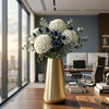 Minimalist Cone Flower Vase - Brushed Metal Bud Vase - Contemporary Home Decor