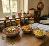 Hand Hammered Kadai Serving Bowls Set | Stainless Steel Brass Handles, Indian Serveware