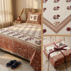 Jaipur Hand Block Print King Size Bed Cover – 100% Cotton Floral Boho Bed Cover (108 x 108 in)
