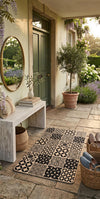 Boho Doormat | Cactus, Geometric Tile & Botanical Designs | Non-Slip Outdoor Welcome Rug