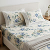 Jaipur Hand Block Print King Size Bed Sheet with Laced Cushion Covers – 108 x 108 in Pure Cotton