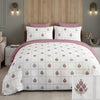 Premium Super King Size 100% Cotton Motif Design Bedsheet (120 x 120 inches) with 2 Pillow Covers