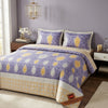 Luxury 108 x 108 King Size Bedsheet | Golden & Silver Shimmer Print | 100% Cotton Extra Large Bedding