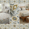 Abstract Jaipuri Hand Block Print King Size Bedsheet – 100% Pure Cotton (108 x 108 in) with 2 Pillow Covers