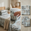Luxury Glazed Cotton King Size Bedsheet (96 x 108 in) with 2 Matching Pillow Covers – Extra Large Premium Bedding
