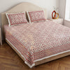 Mughal King Jaipuri Hand Block Print Cotton Bedsheet – Super King Size (108 x 108 in) with Matching Pillow Covers