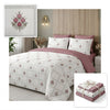 Premium Super King Size 100% Cotton Motif Design Bedsheet (120 x 120 inches) with 2 Pillow Covers