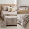 Modern Pattern & Floral King Size Bedsheet (108 x 108 inches) - Premium Printed 3-Piece Set with Ribbon Gift Packaging