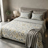 Abstract Jaipuri Hand Block Print King Size Bedsheet – 100% Pure Cotton (108 x 108 in) with 2 Pillow Covers