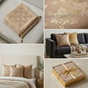 Luxury Shimmer Gold Embossed Cushion Covers (Set of 5) – 18" x 18" Premium Decorative Throw Pillow Cases