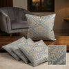 Luxury Shimmer Gold Embossed Cushion Covers (Set of 5) – 18" x 18" Premium Decorative Throw Pillow Cases