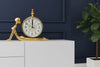 Golden Brushed Metal Yoga Table Clock - Cobra Pose - Desk Decor